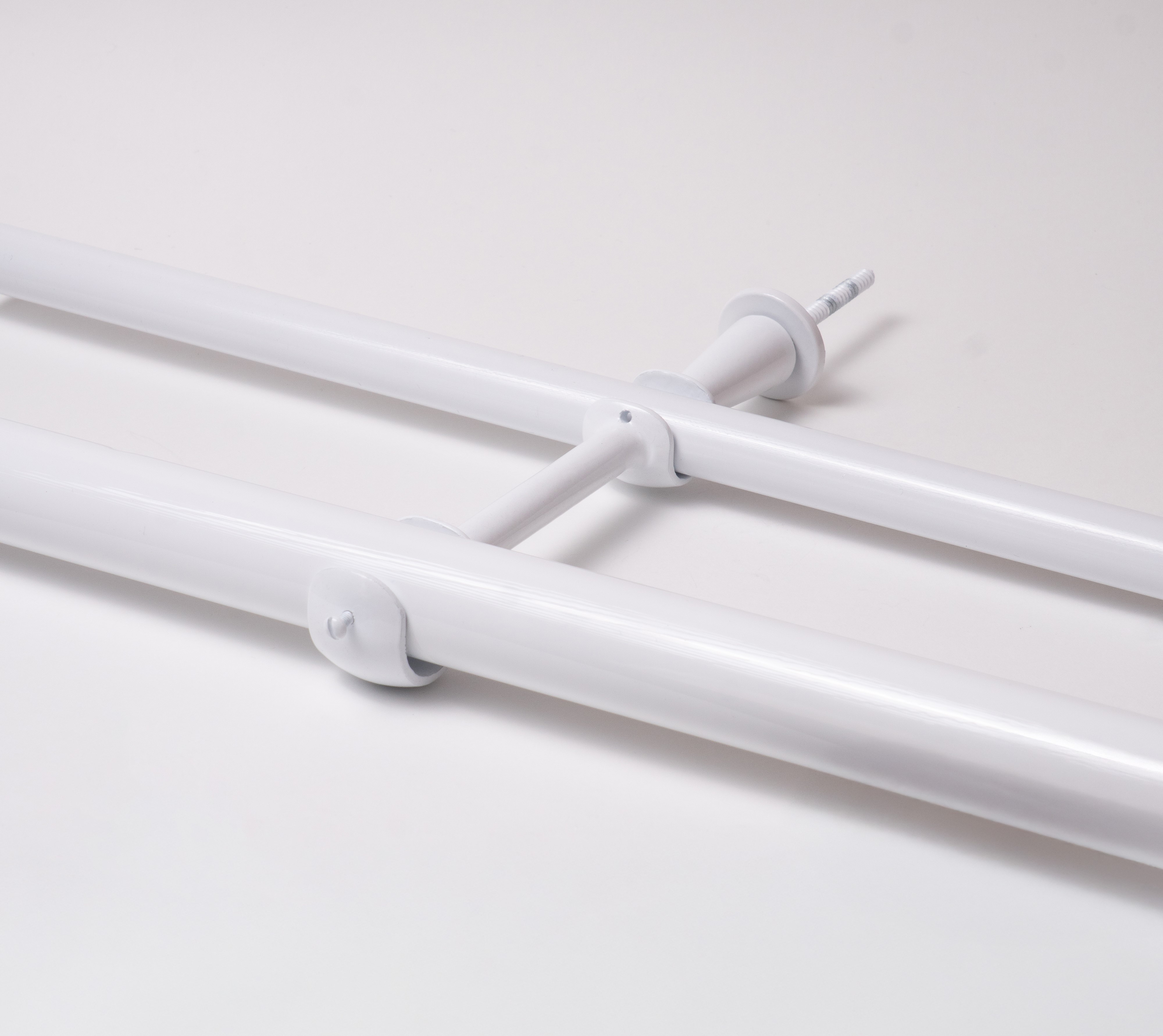 SUPORTE DUPLO DE  PAREDE PARA VARÃO DE  19 E 28mm COM AFASTAMENTO PARA ILHOS