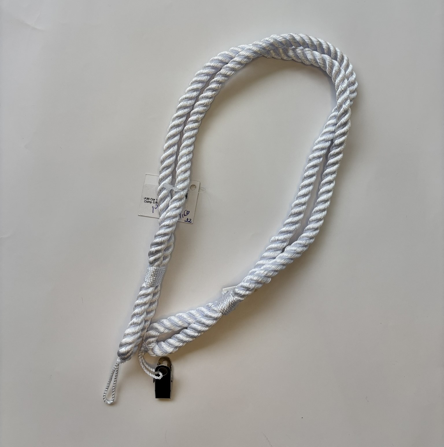 BRAÇADEIRA PARA CORTINA CORDA DUPLA BRANCO BRILHO
