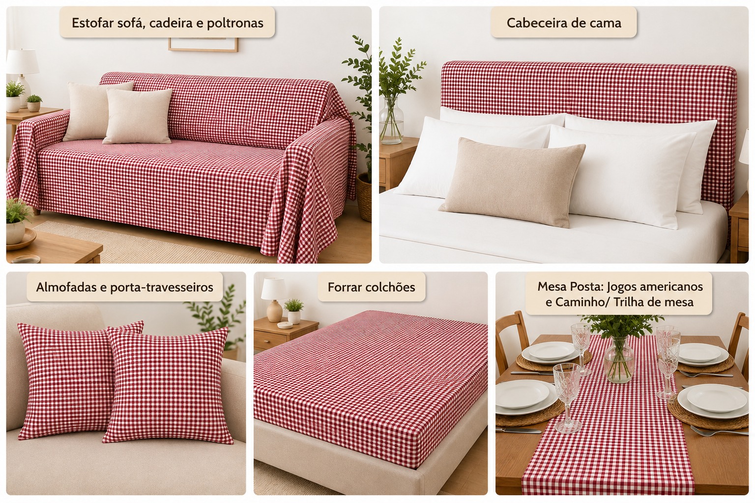 LINEN XADREZ PEQUENO CEREJA D02  C26