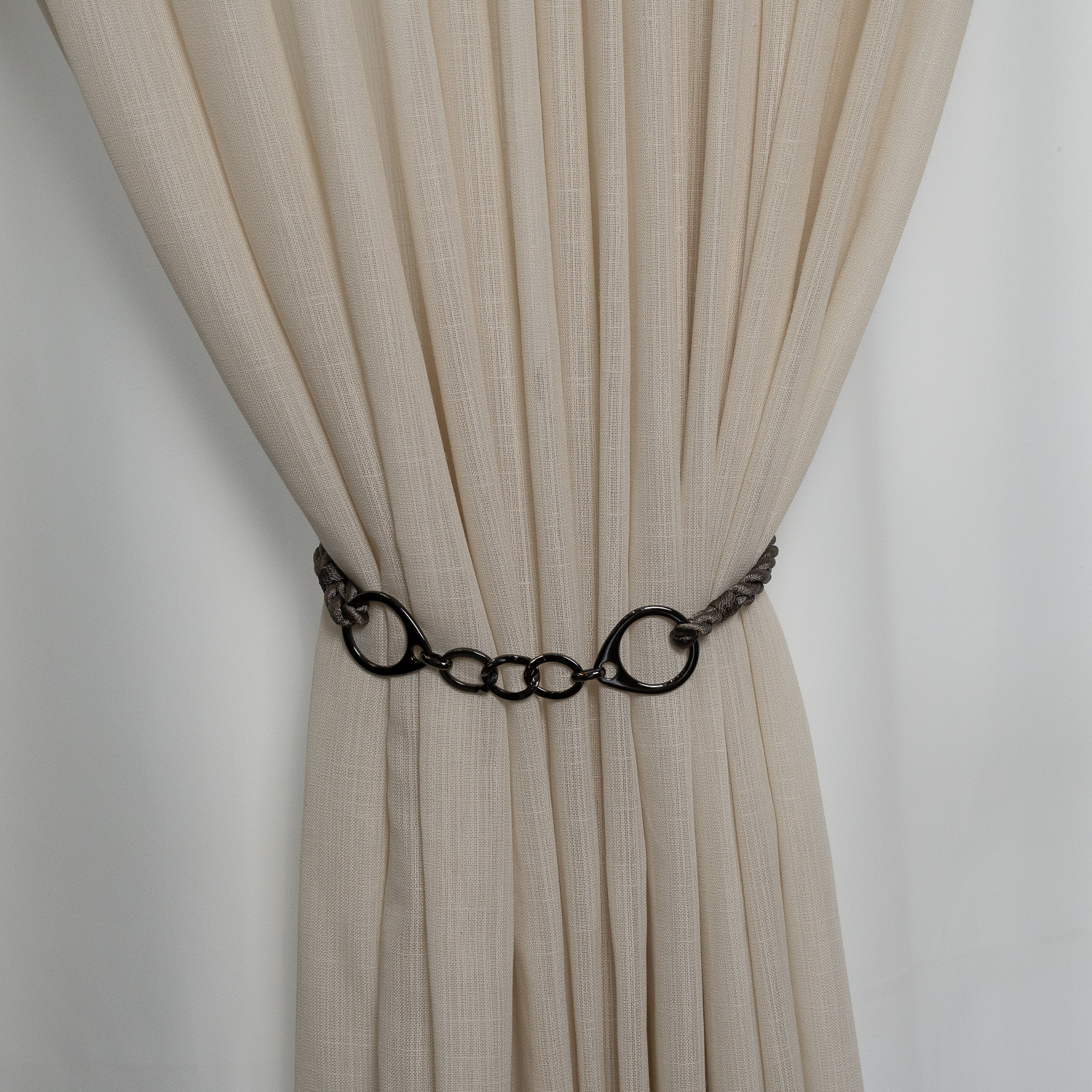 BRAÇADEIRA PARA CORTINA CINZA METAL
