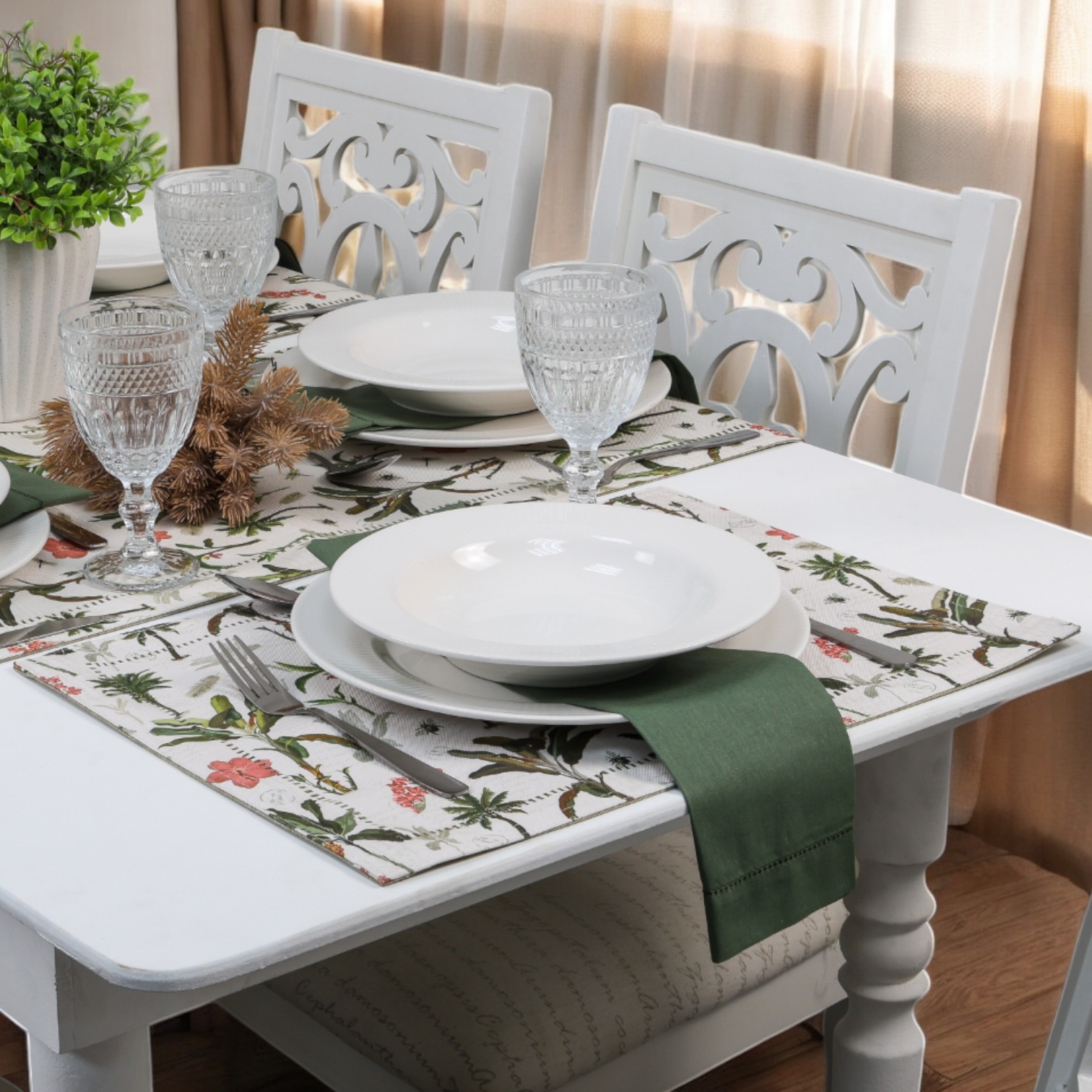 KIT 02 PECAS AMERICANOS 35cm x 50cm GLAMOUR - PALMS