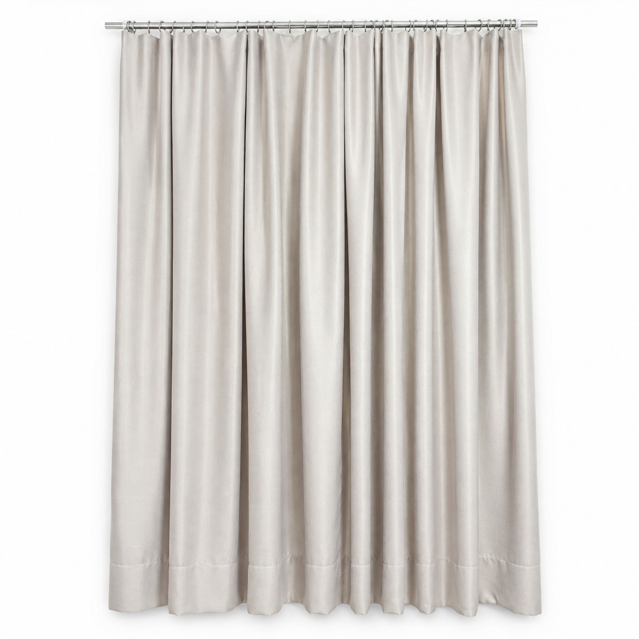 CORTINA DE ARGOLA COM TECIDO DE BLACKOUT TEXTURIZADO 