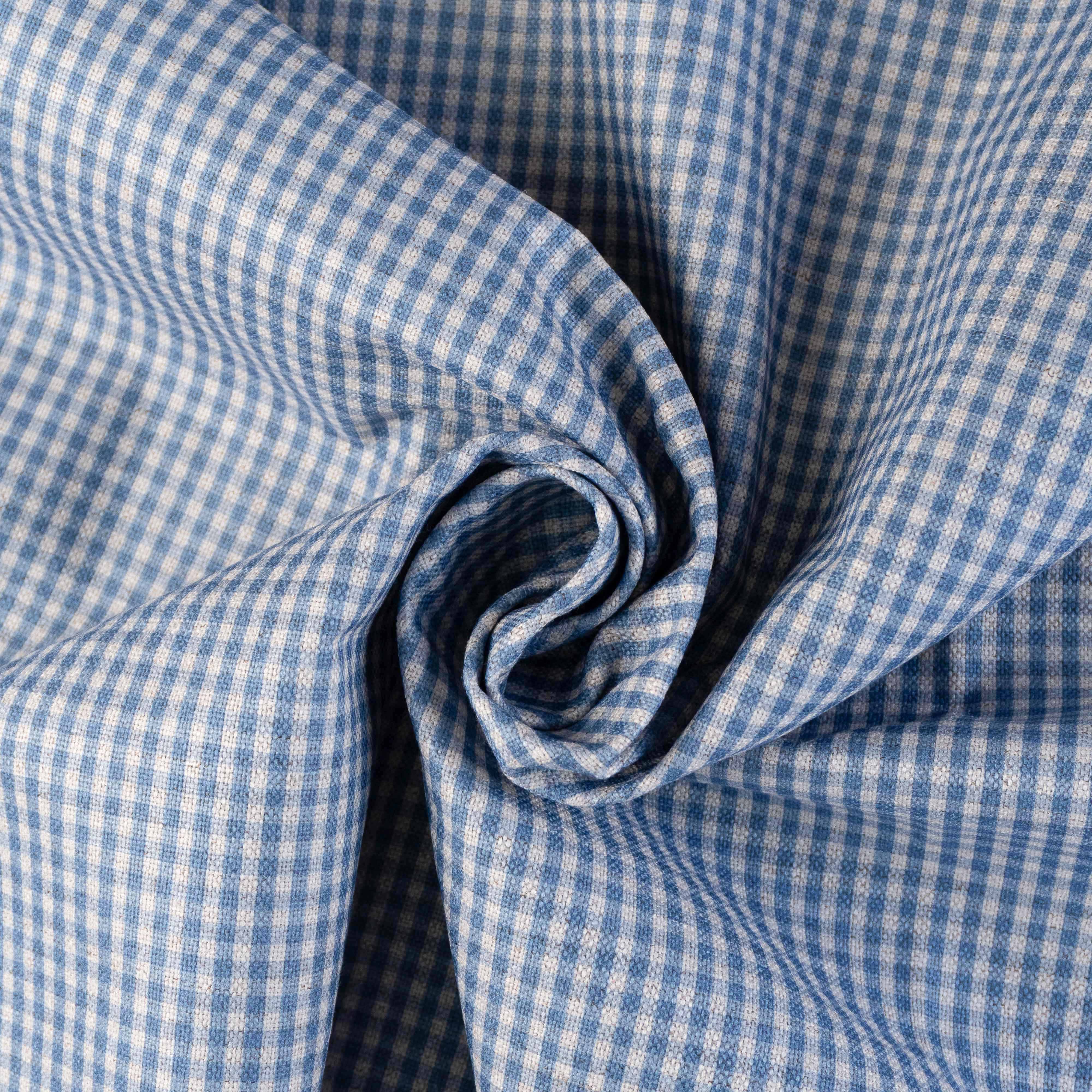 LINEN  XADREZ PEQUENO AZUL D02 C22