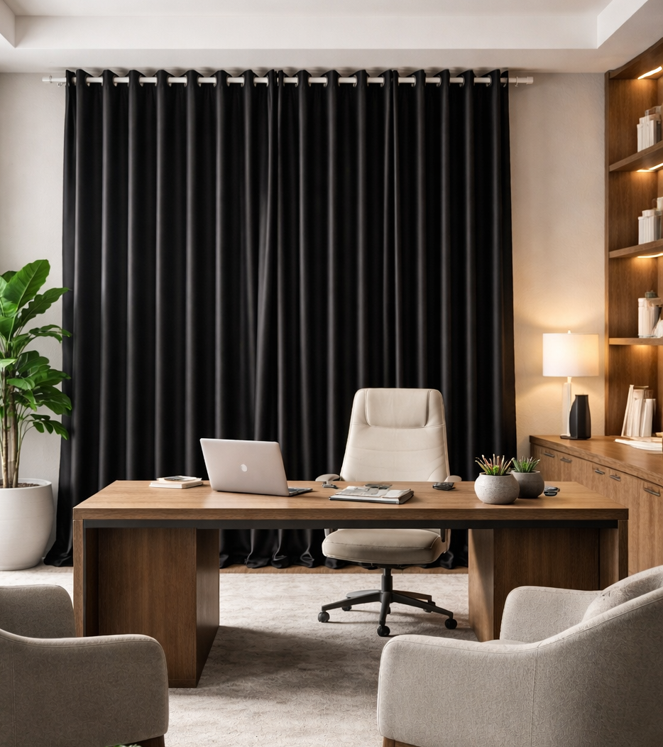 CORTINA C/ ILHOS BLACKOUT PRETO