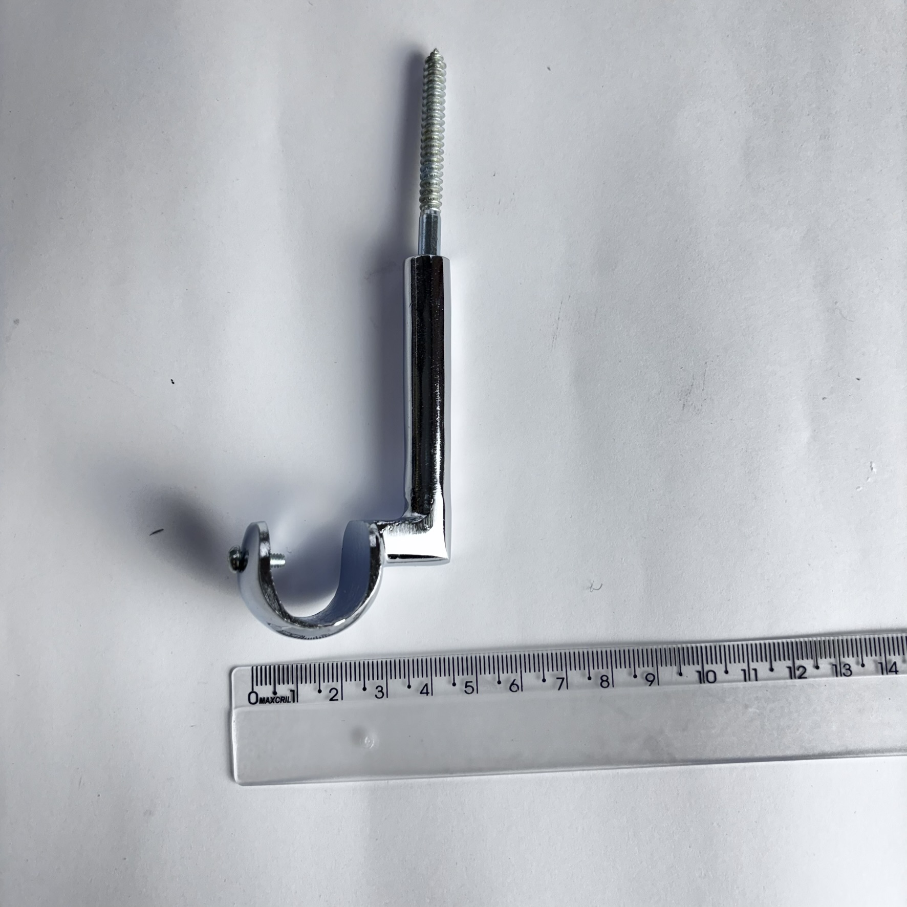 SUPORTE DE TETO PARA VARAO DE CORTINA DE 19mm  ILHOS - CROMADO