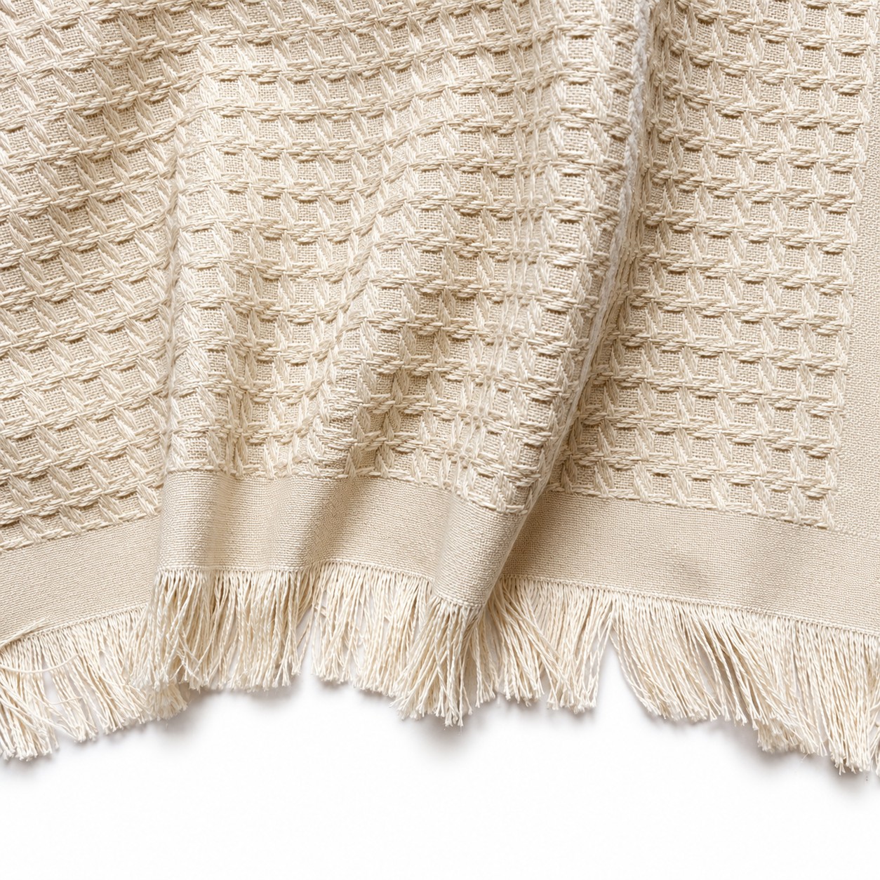MANTA LOLA 1.50X2.10M - marfim com branco