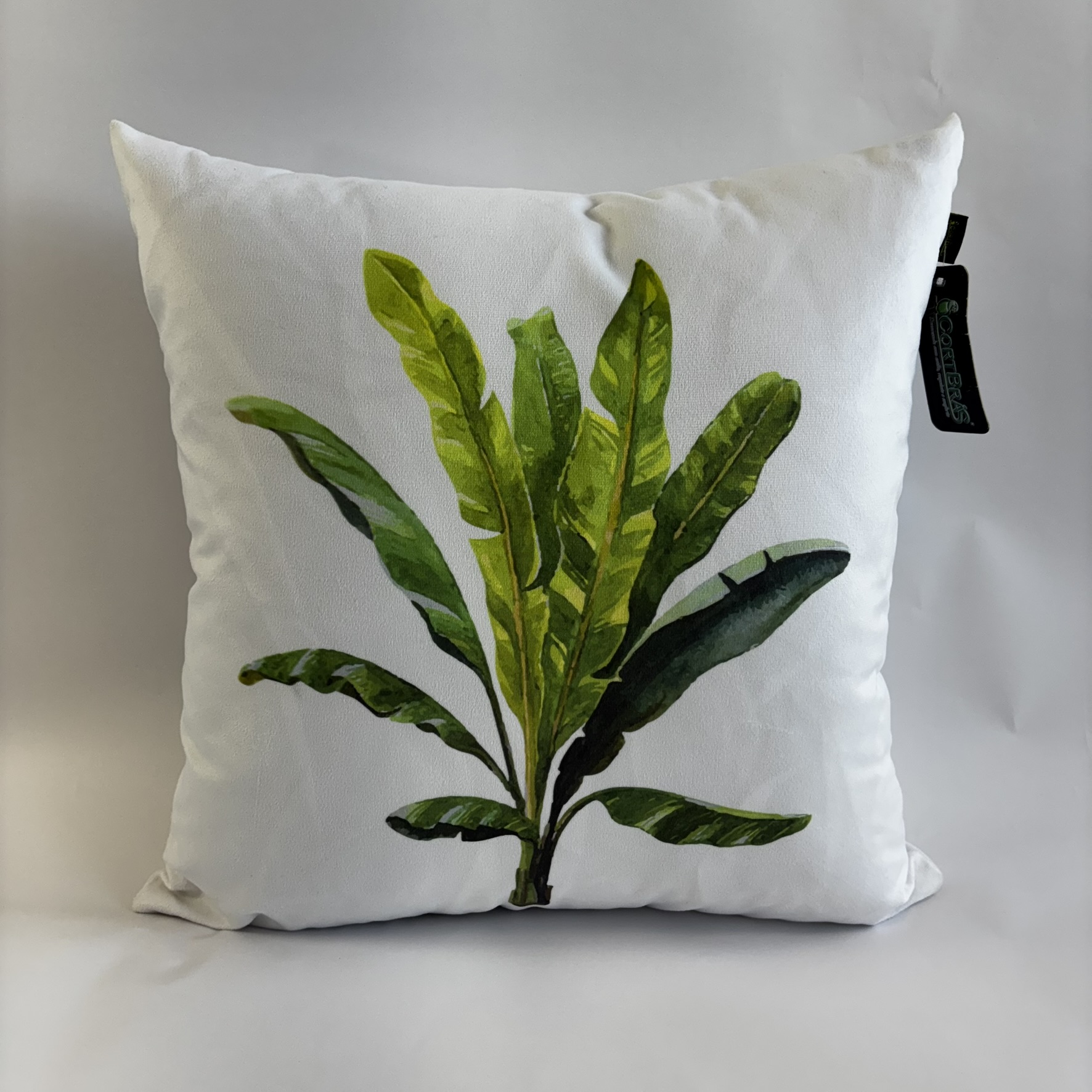 CAPA PARA ALMOFADA 50 X 50 CM  BRANCA COM ESTAMPA FLORAL