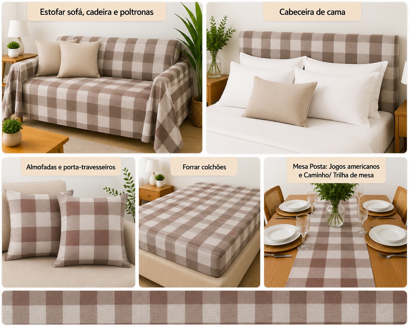 LINEN  XADREZ GR BEGE D04 C08