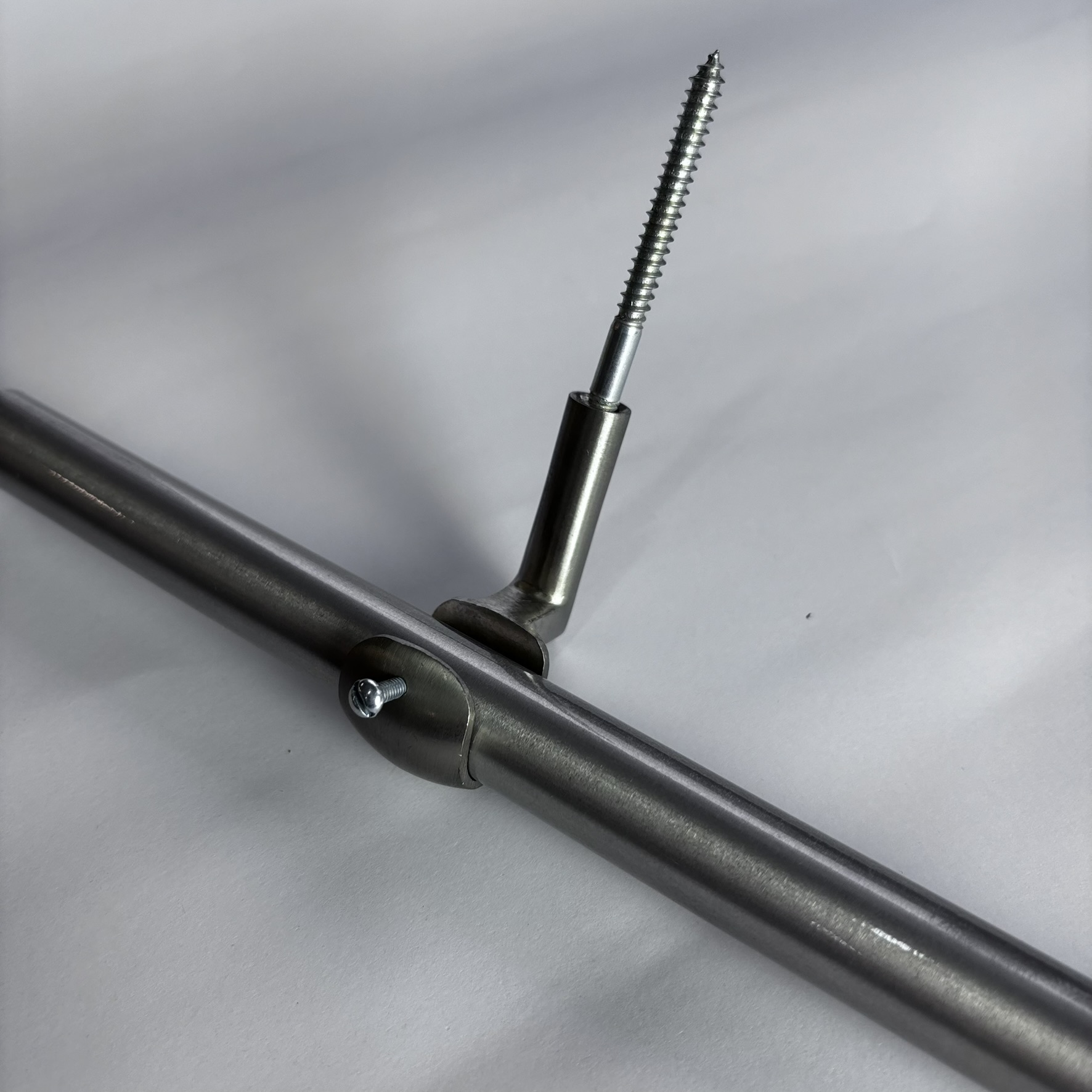 SUPORTE DE TETO PARA VARAO DE  19mm - AÇO ESCOVADO