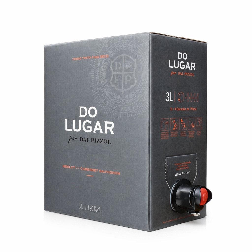 Vinho Tinto Do Lugar Merlot Cabernet Bag in Box 3 L – Dal Pizzol