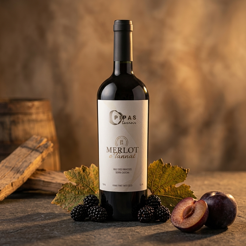 Vinho Merlot e Tannat Pipas Terroir 750 ml — Safra 2026