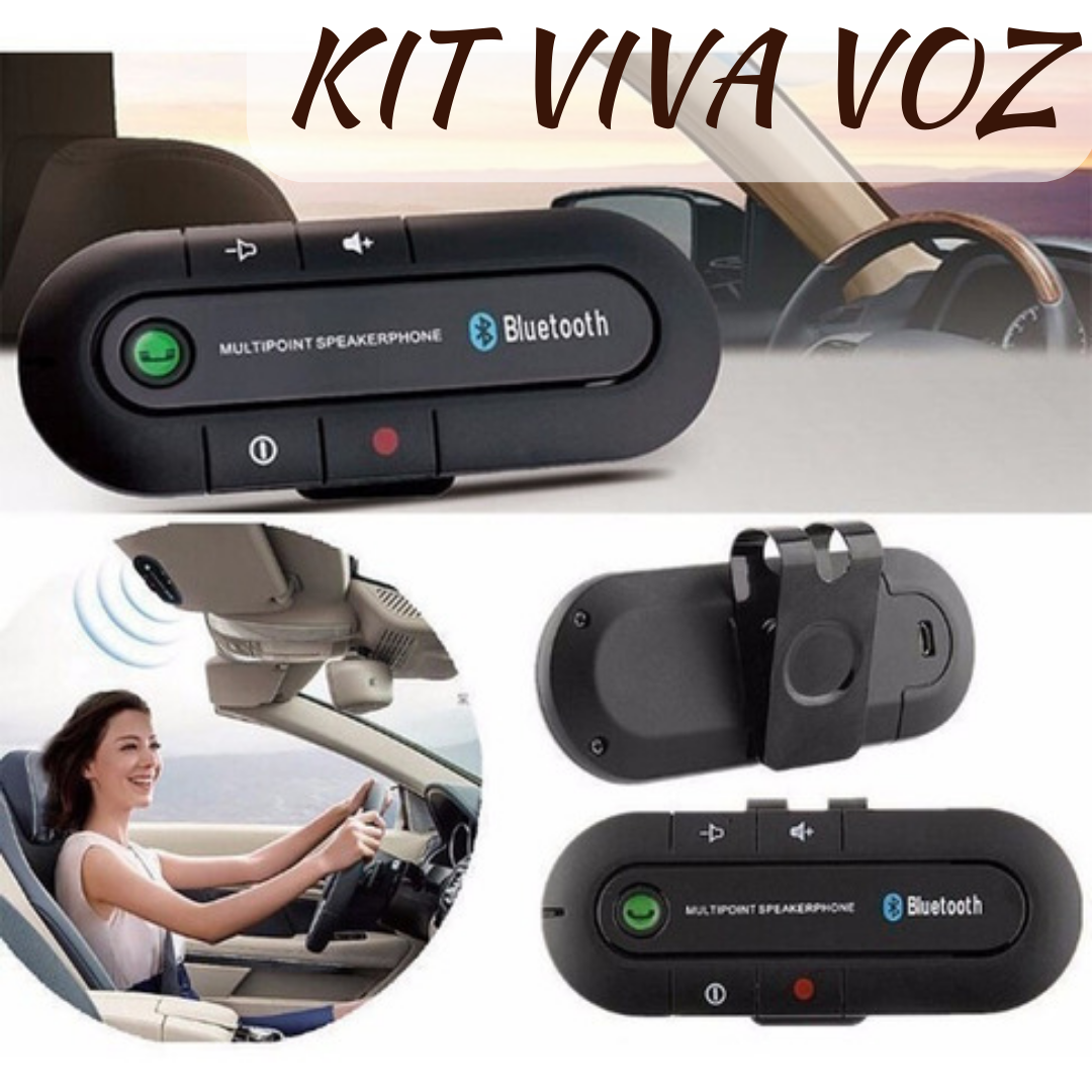 📞 Kit Viva Voz Sem Fio Bluetooth Celular Veicular _ AU02