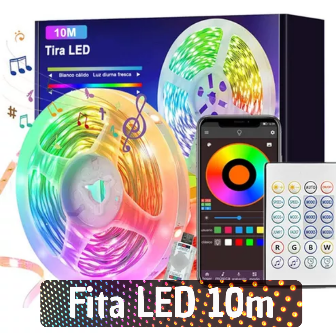 Fita LED Luz 10m Colorida 5050 RGB USB Smart APP Controlador _ CS577