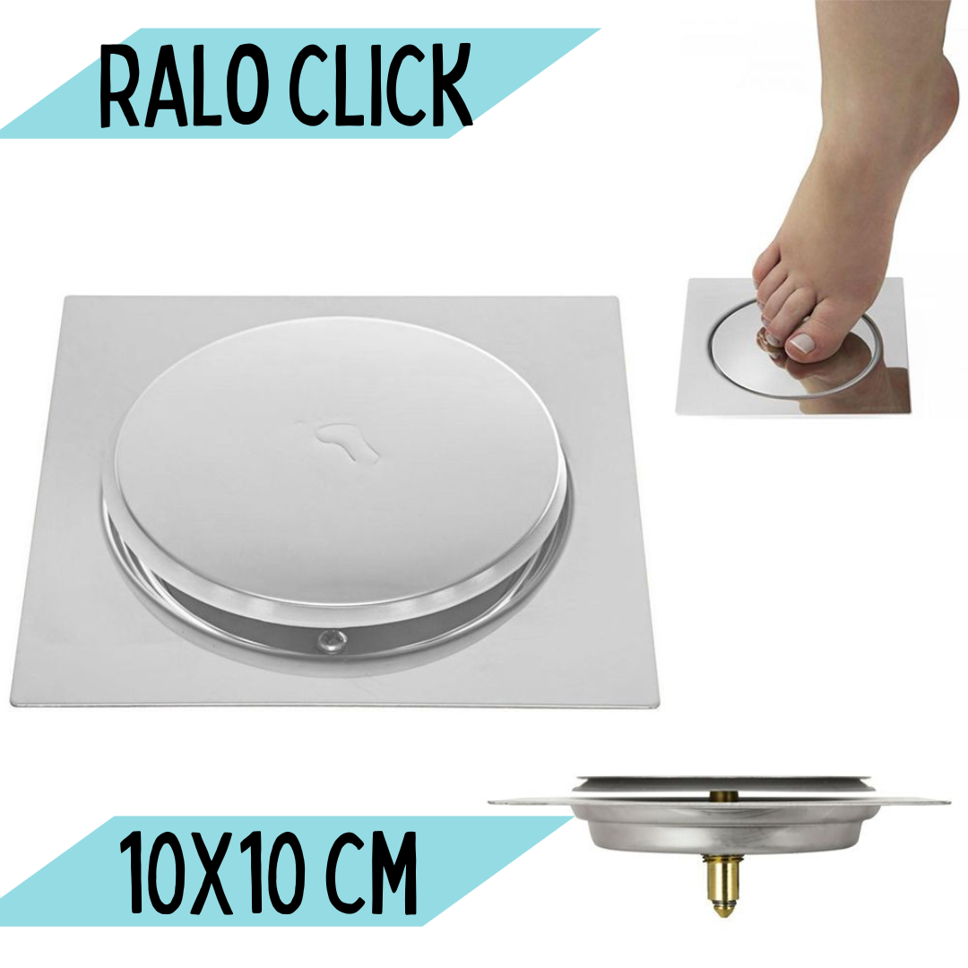 Ralo Click Inteligente Banheiro Aço Inox Pop Up Clic Grande 10x10 cm _ CS555