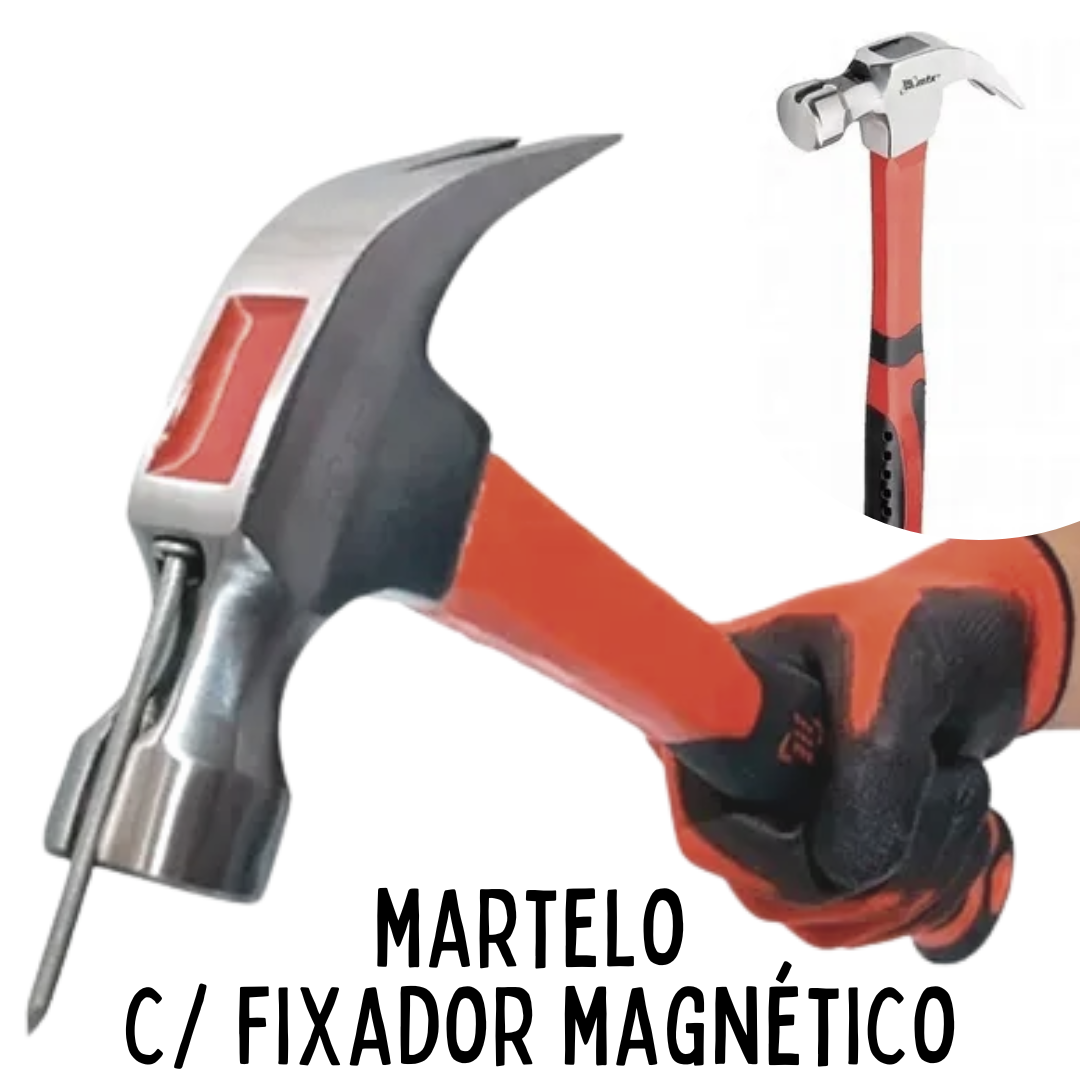 Martelo Magnético 31cm 450g Cabo Emborrachado _ FE191