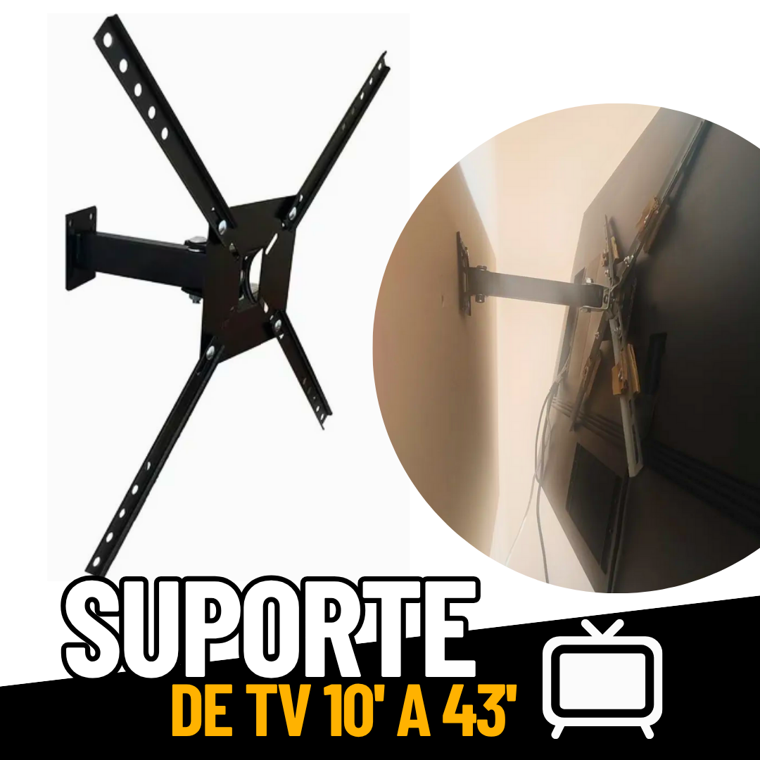 Suporte Para Tv Bi-Articulado 10 a 43 Polegadas Parede _ CS183