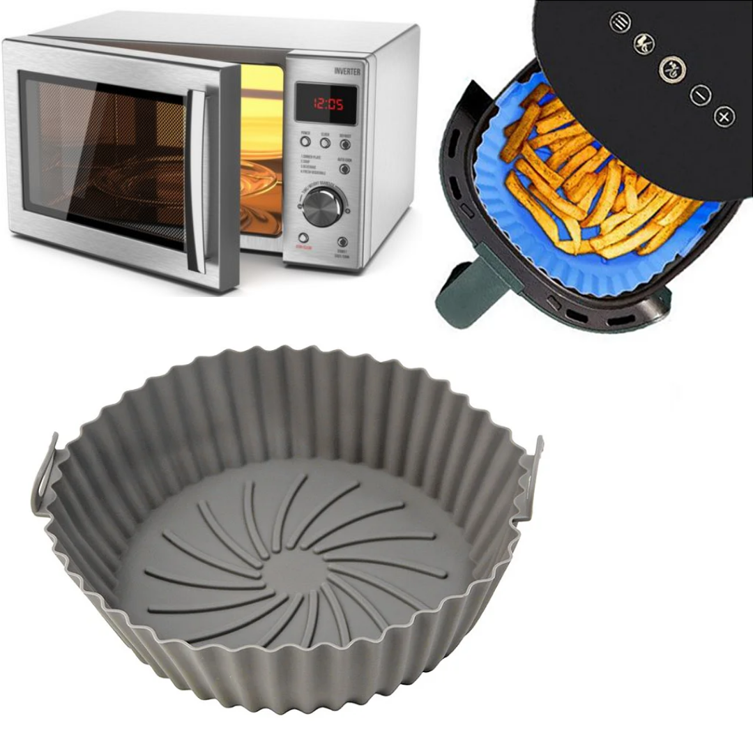 Cesto Reutilizável para Air Fryer Forno Micro-ondas Silicone Antiaderente _ CS521