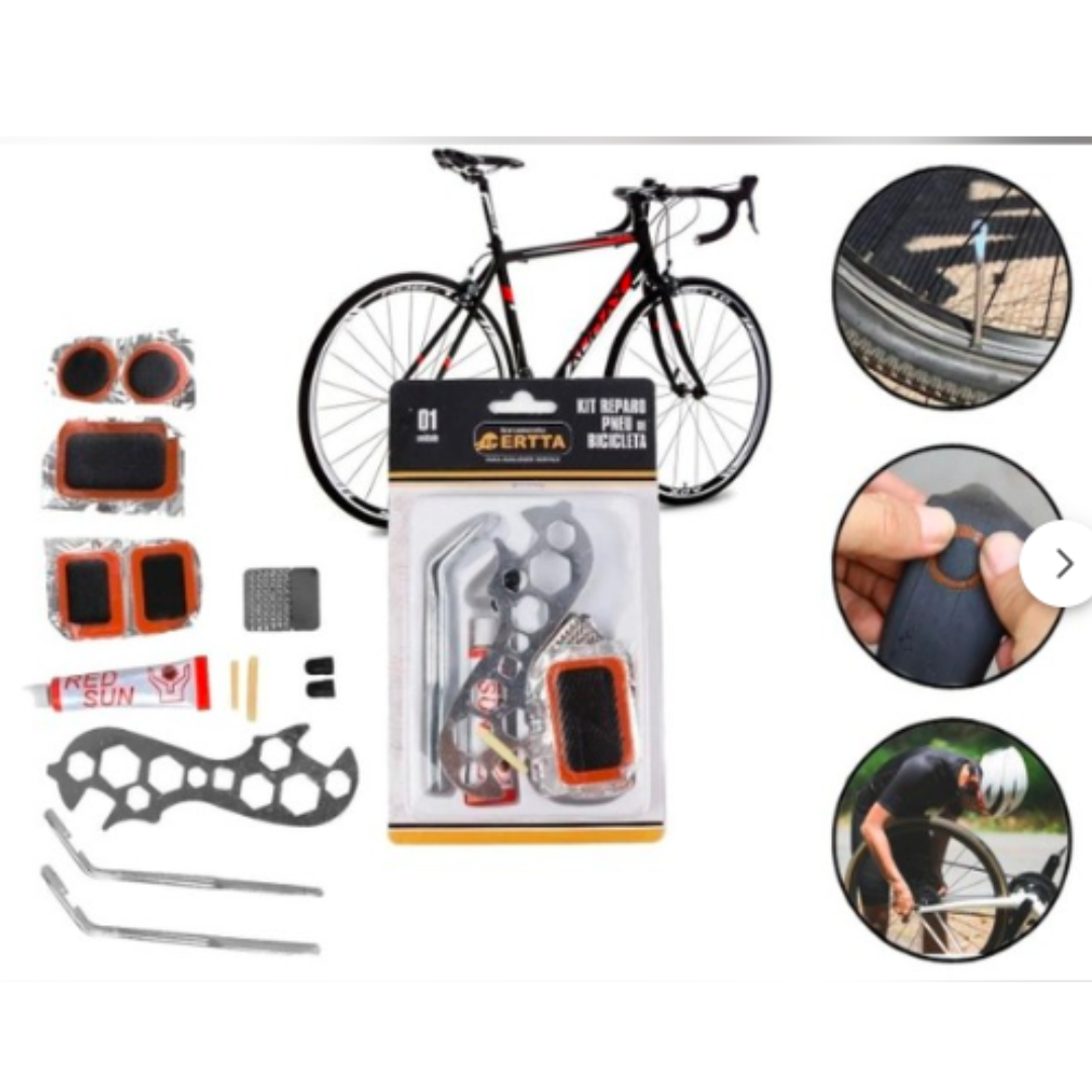 Kit Reparo Remendo Pneu Bike Ferramenta Chave Bicicleta _ ES44