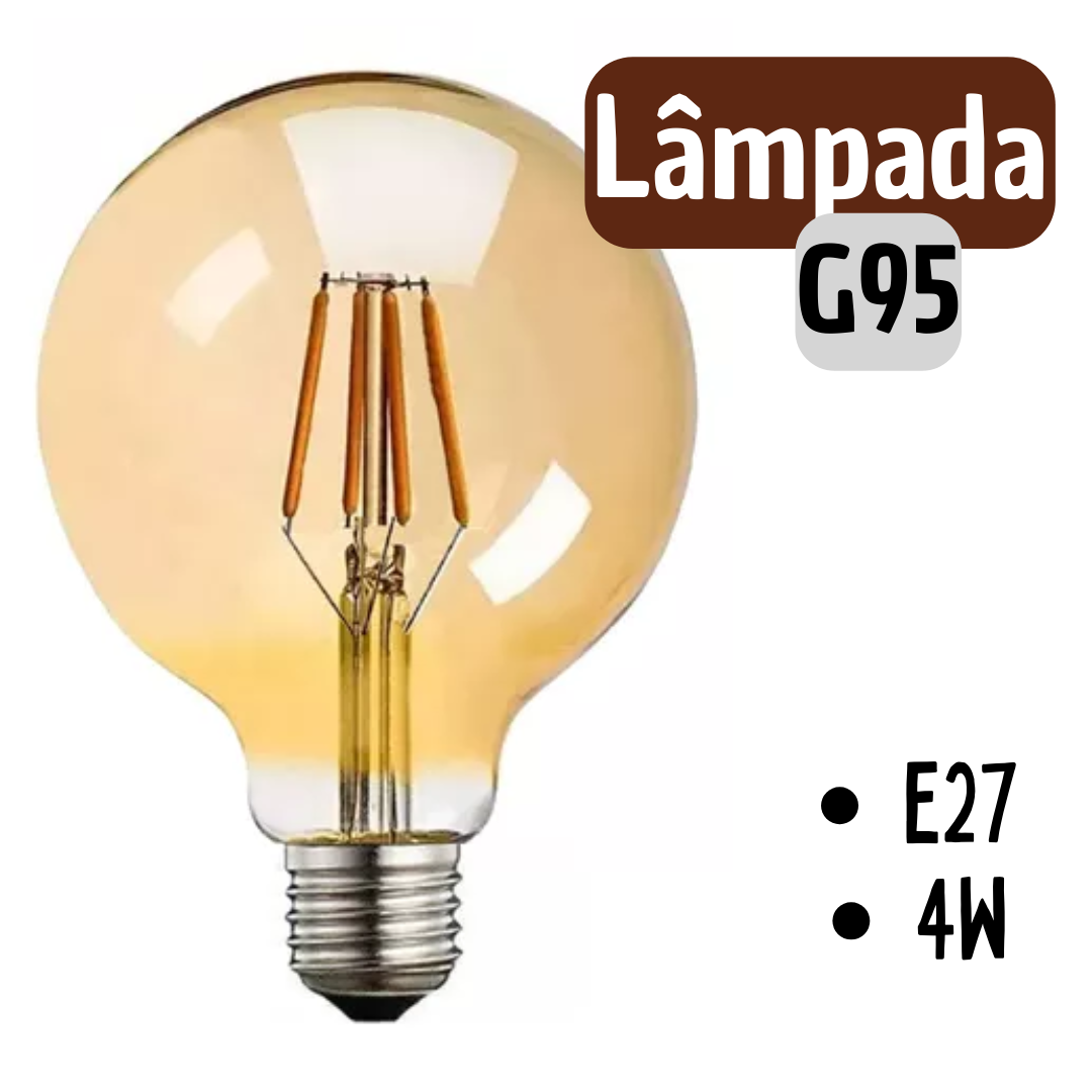 Lampada de Filamento LED G95 - Vintage Retrô - 4w _ CS243