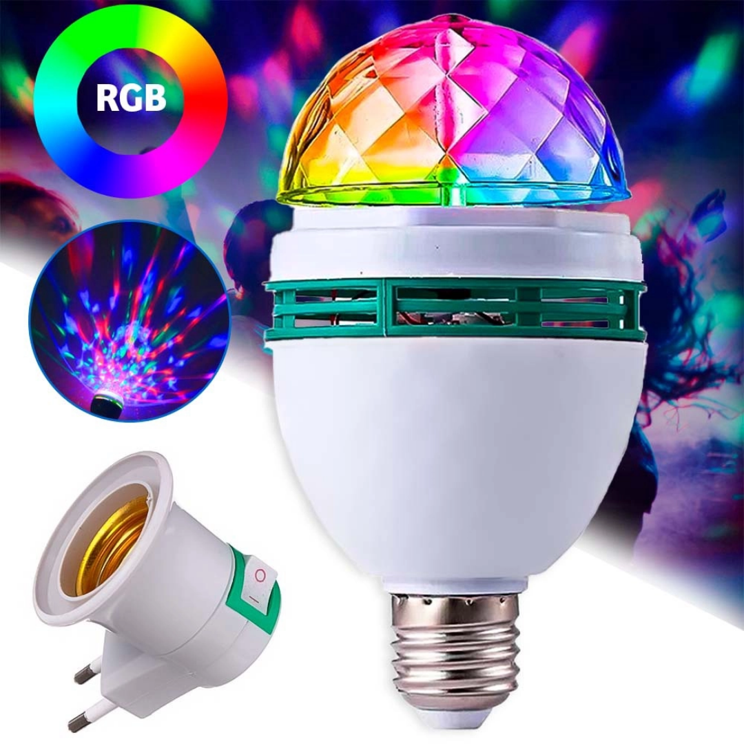 Lampada Led Colorida Giratória para Festas e Eventos _ CS281