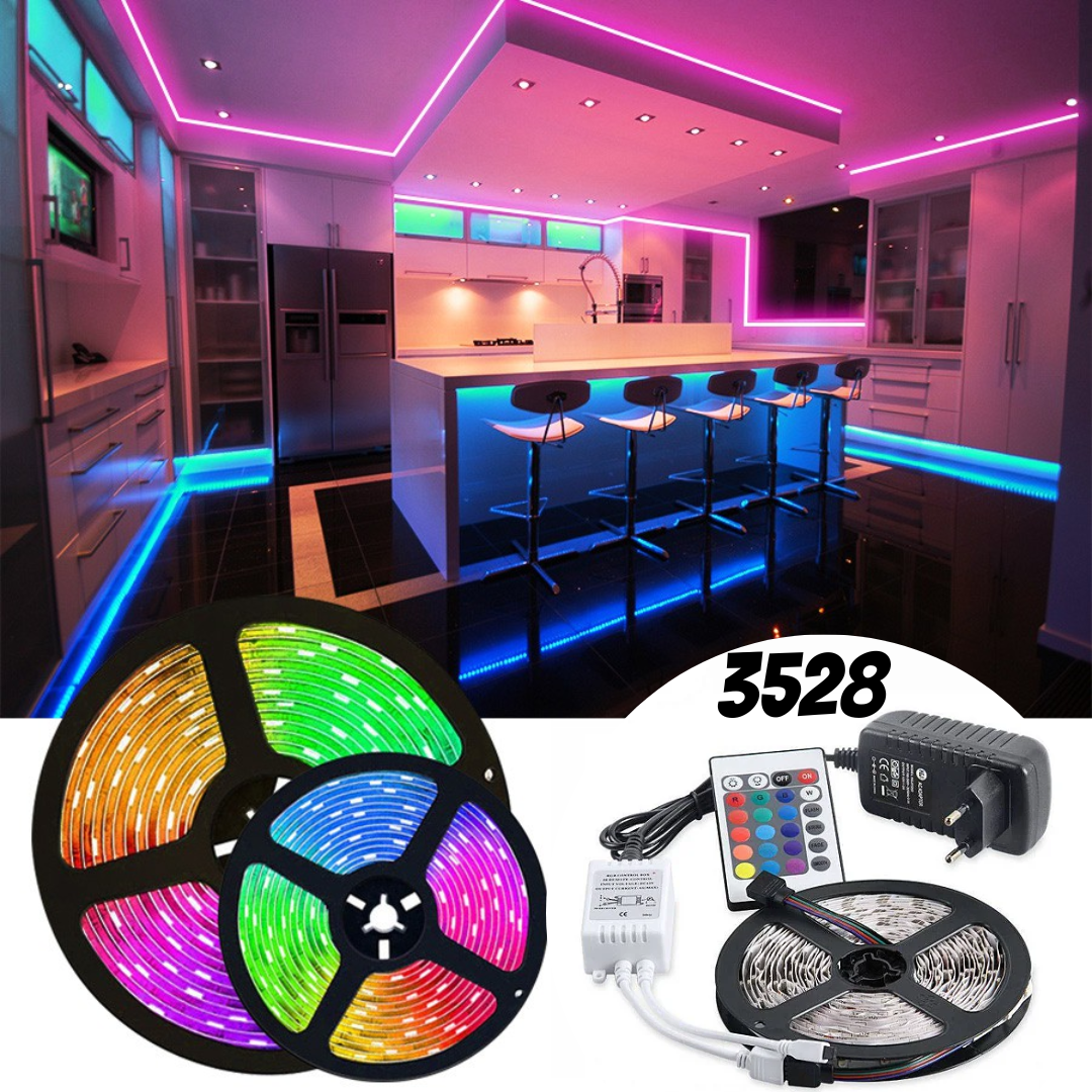 Fita Led Colorida 5m 3528 Rgb Quarto Sala Escritório _ CS508