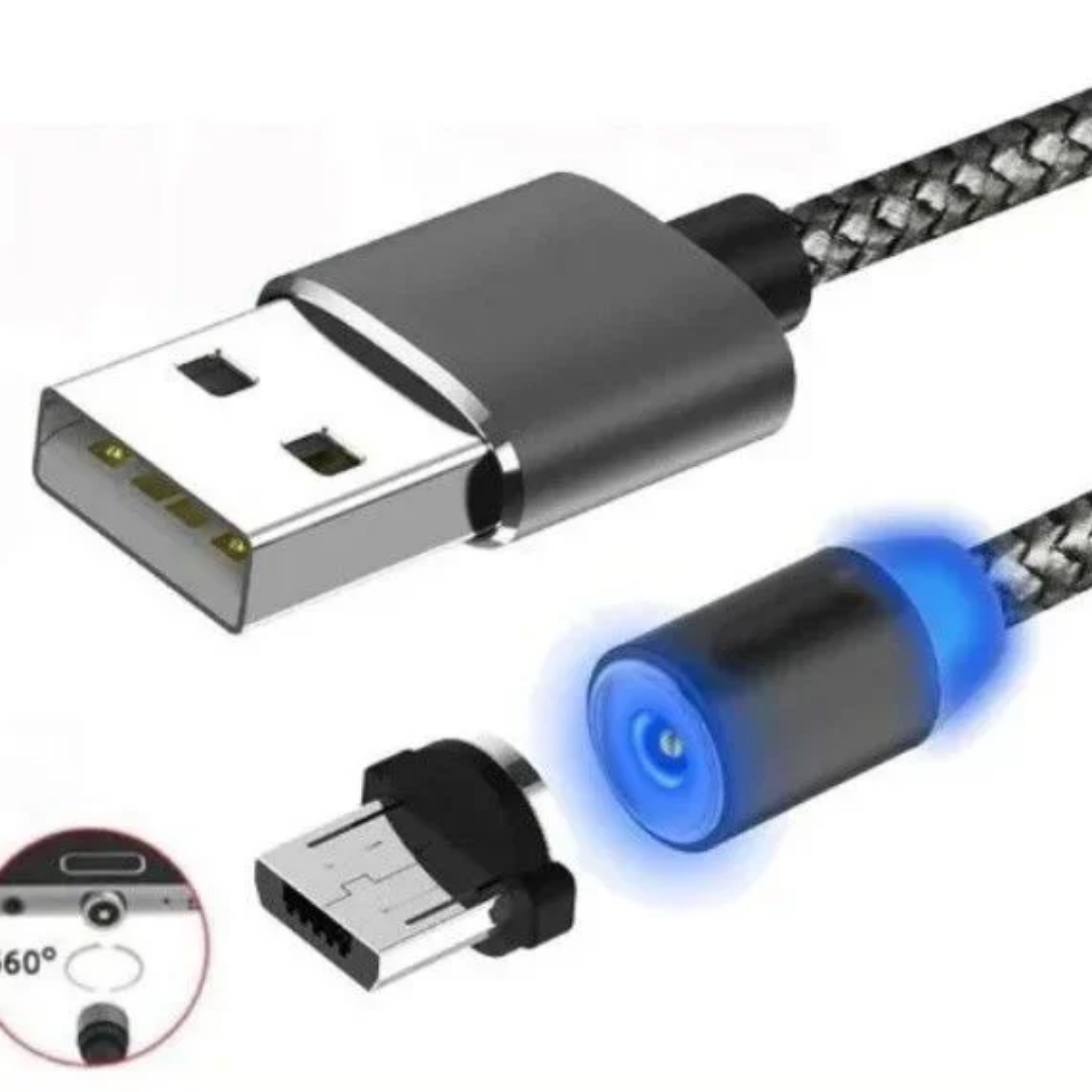 Cabo Magnético para Carregamento de Celular Tipo Micro USB (V8) - EL16 🔌✨