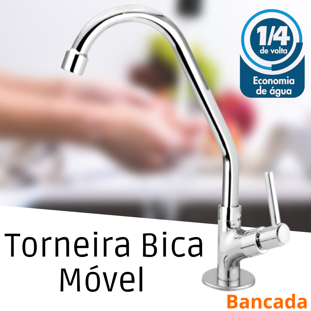 Torneira Cozinha/banheiro Bancada Bica Móvel Luxo Metal _ CS384