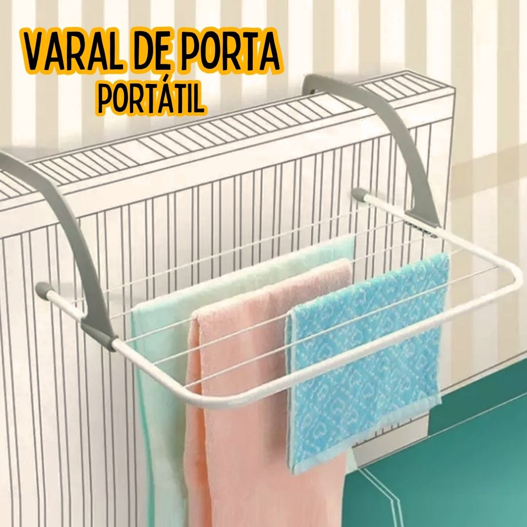 Varal de Porta Portátil Dobrável Seca Roupa Pratico _ CS222