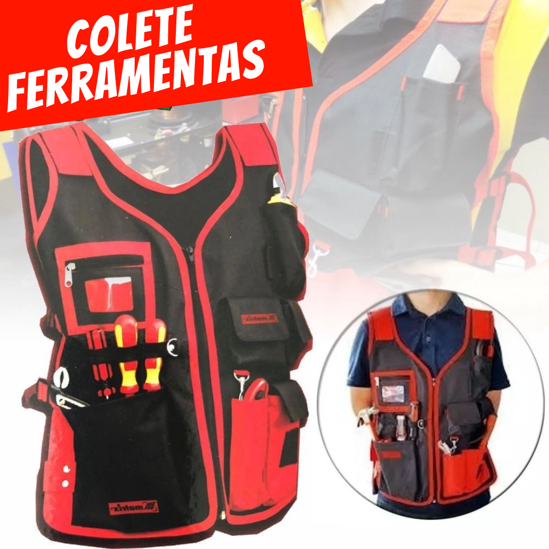 Colete Multiuso Porta Ferramenta MTX 600mm - 7 Bolsos Divisões _ FE16