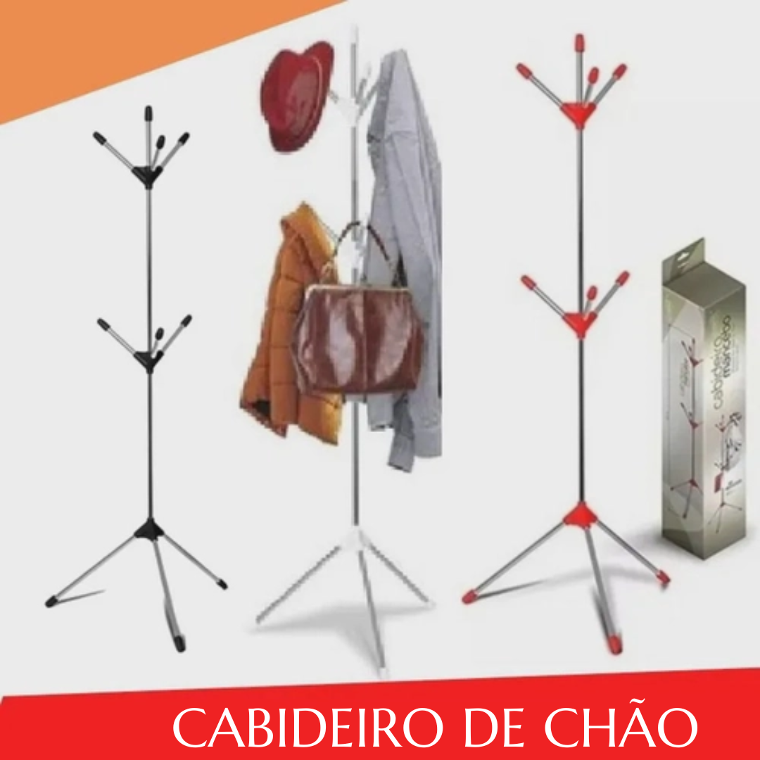 👔 Organizador Cabideiro Mancebo de Chão Roupas Bolsas Chapéu - CS223