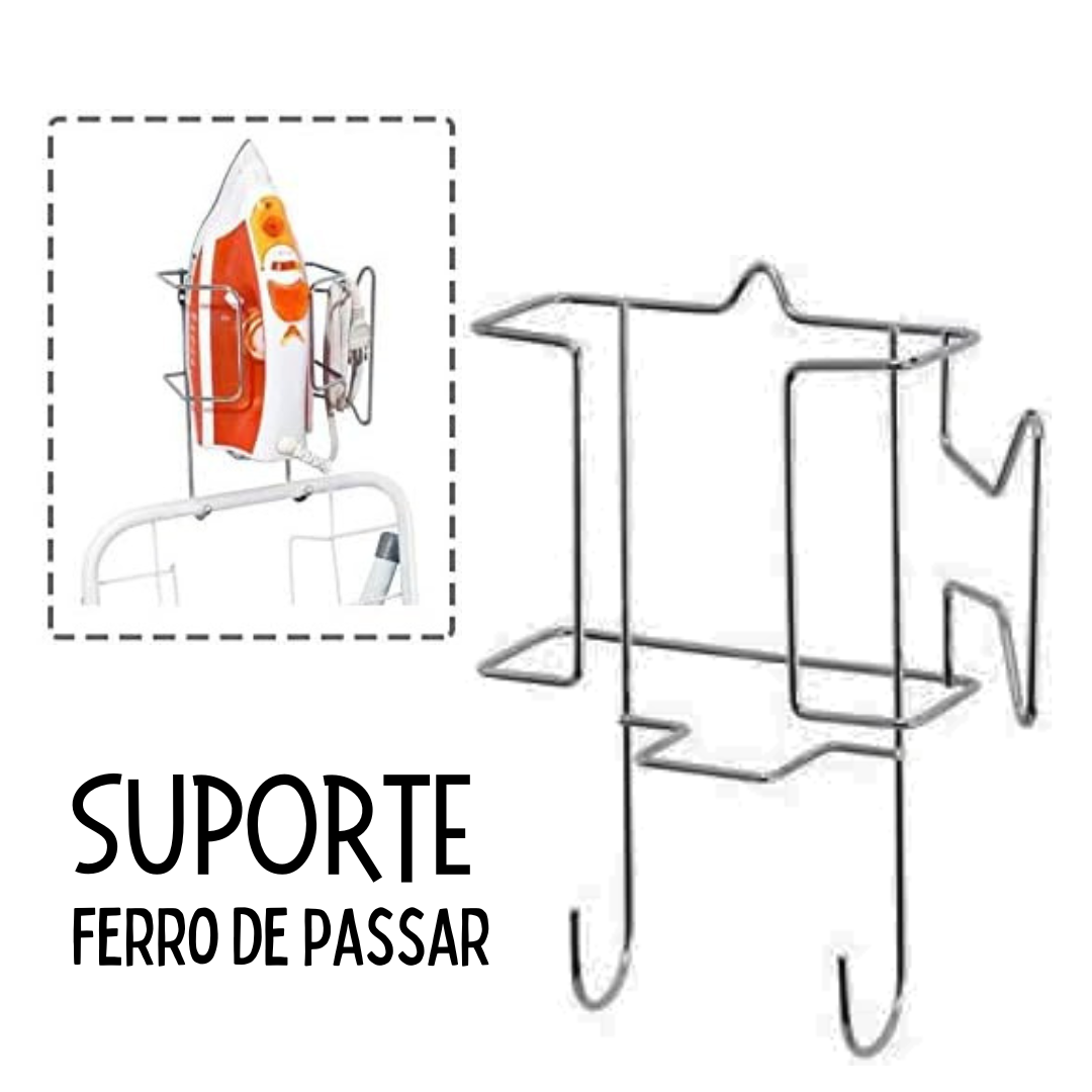 🧺 Suporte para Ferro e Tábua de Passar Cromado _ CS373 