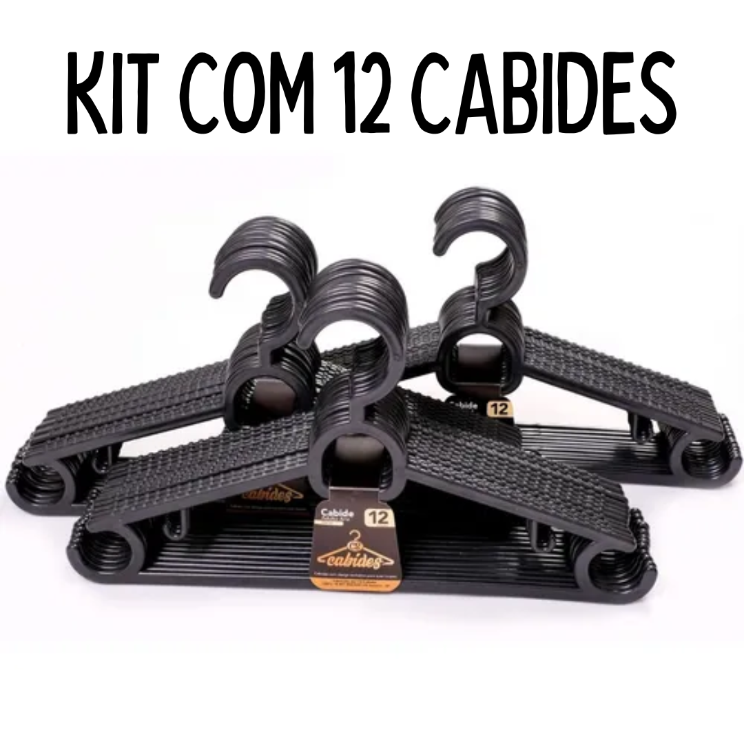 🧥 Kit 12 Cabides Antideslizantes para Organizar Roupas - CS329