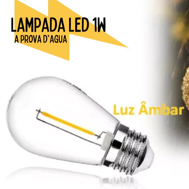 Lampada Decoração 1W Prova Água E27 Filamento LED _ CS568