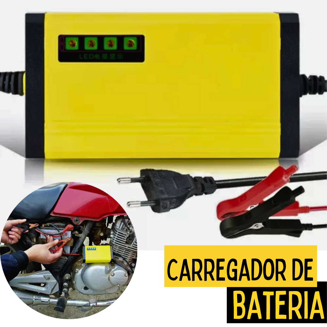 Carregador Bateria Indicador de Carga para Motos 12v 2a _ AU37