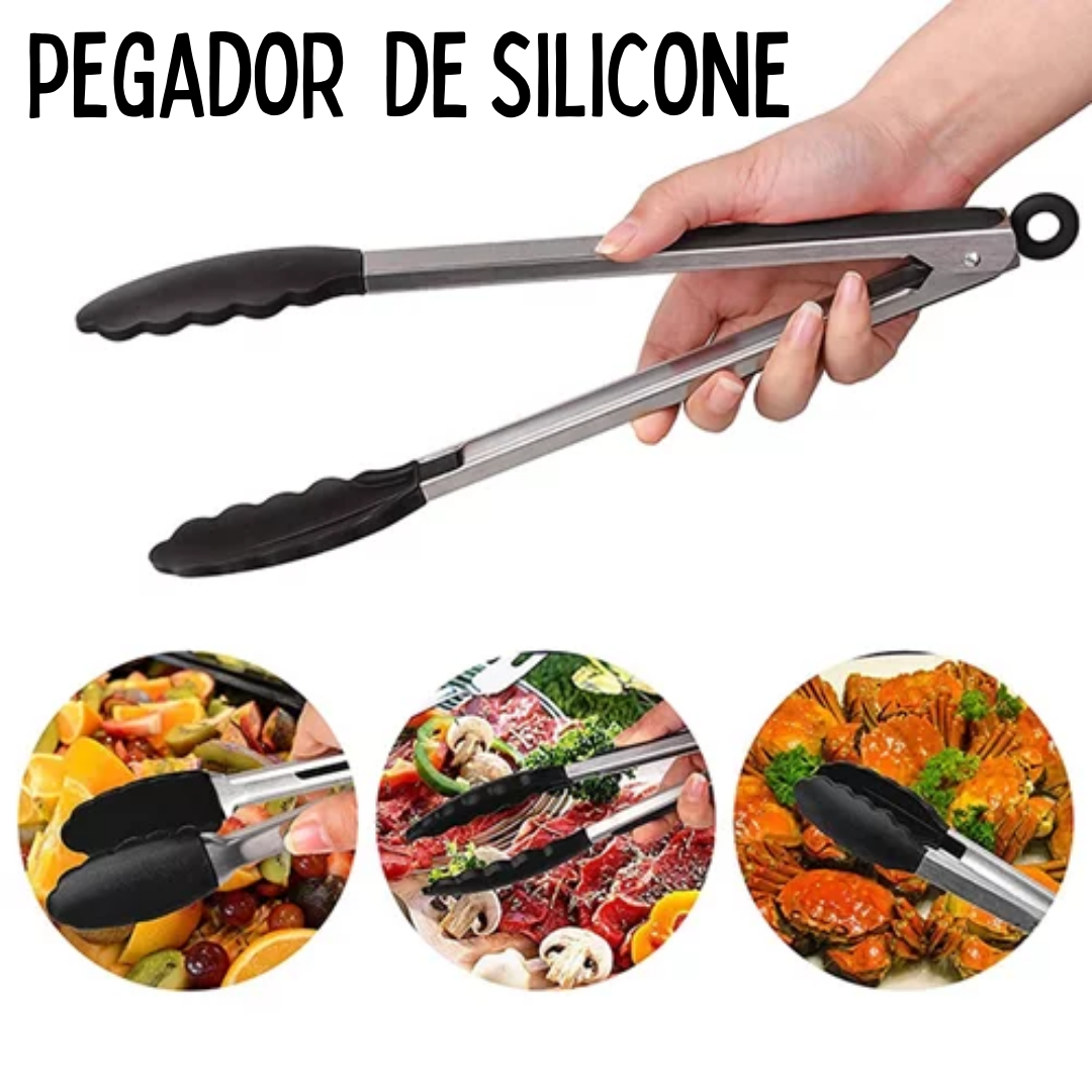 Pegador Culinário Pinça Silicone 29cm Multiuso _ CS530