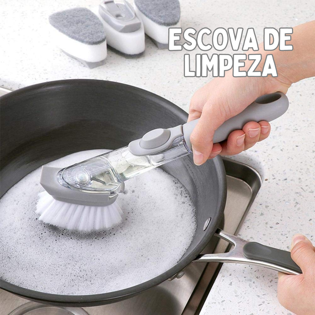 Escova Limpeza 2 em 1 com Dispenser de Detergente _ CS133