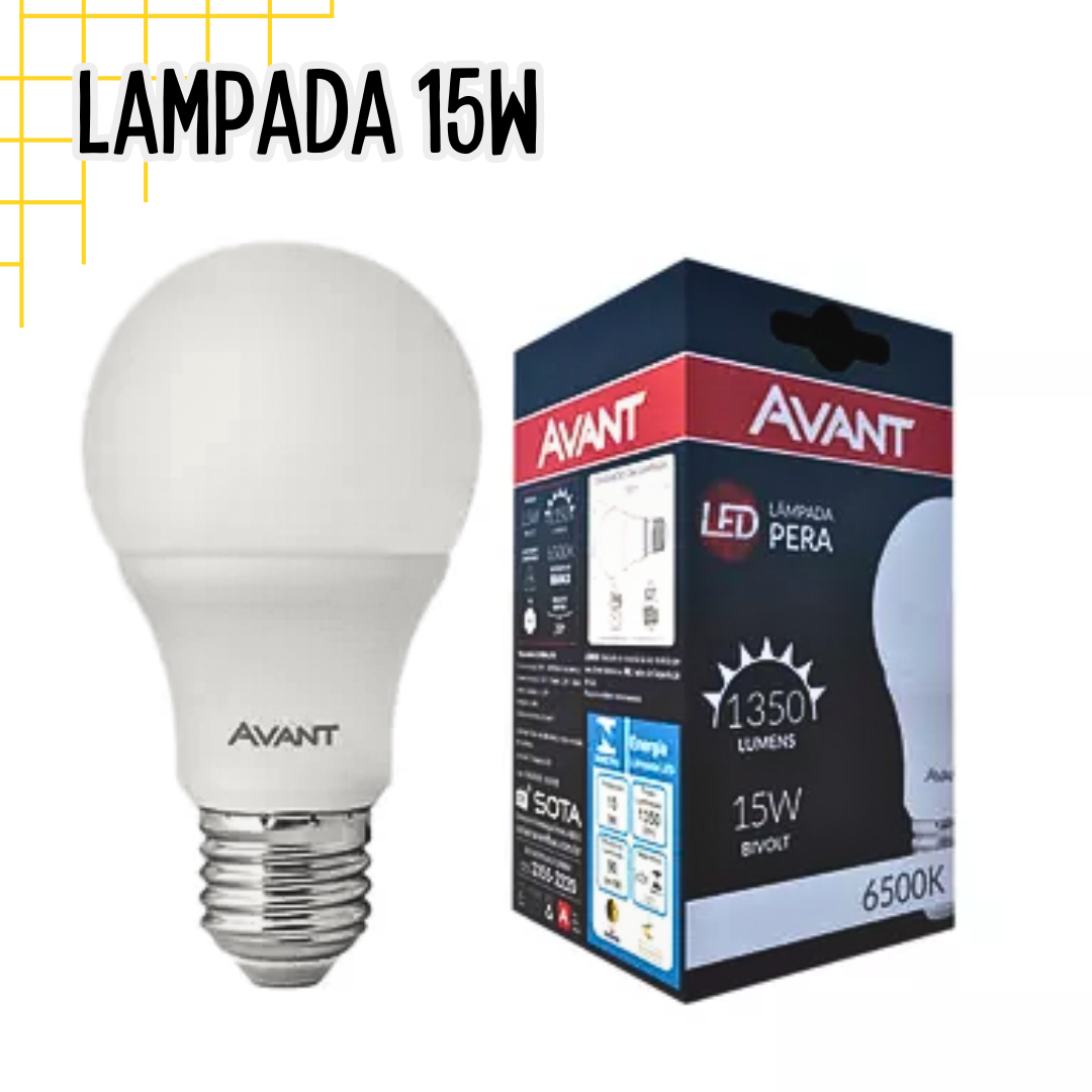 Lâmpada LED Bulbo 15W E27 6500K - Avant _ CS43 💡❄️