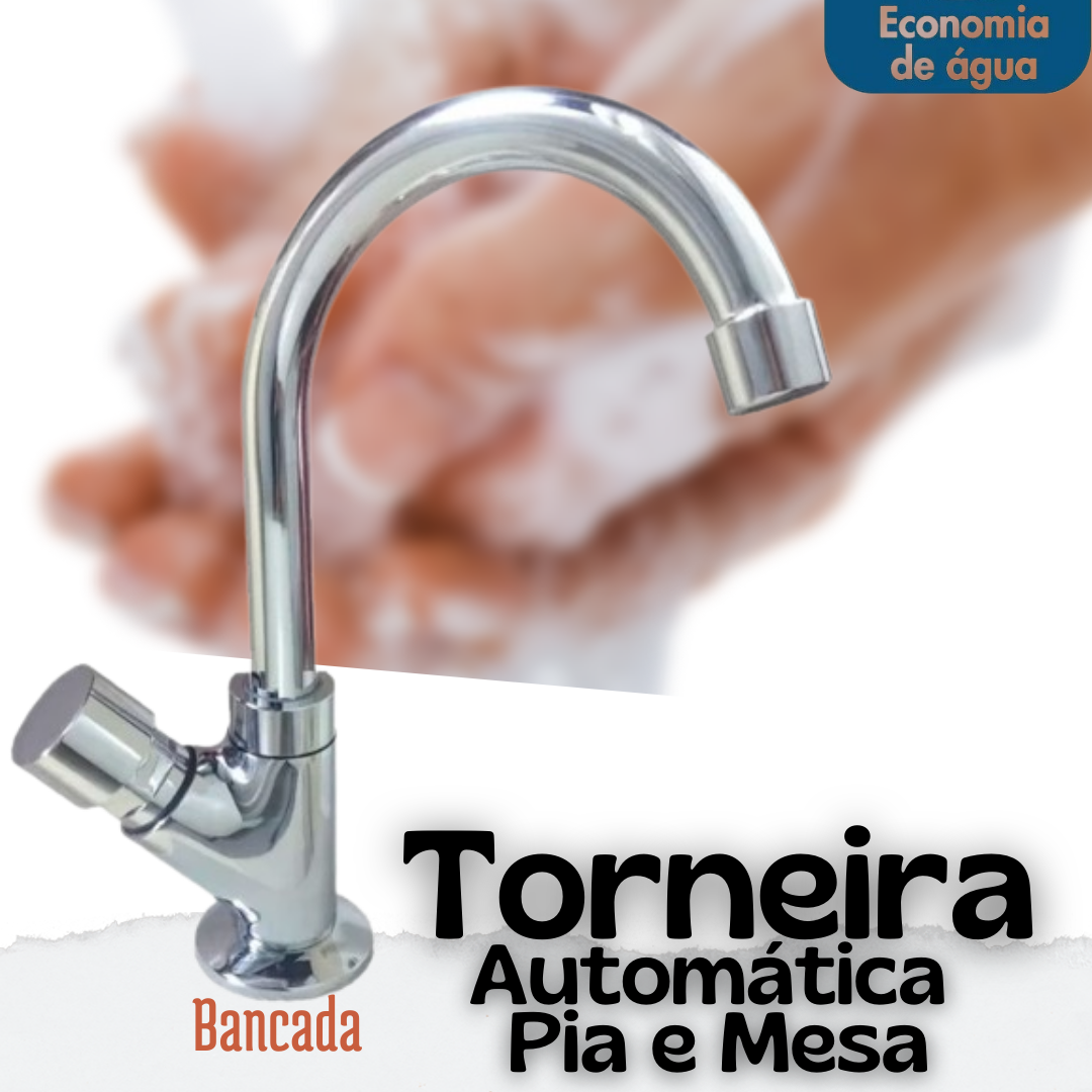 Torneira Automática Mesa Lavatório Com Arejador Econômico _ CS360