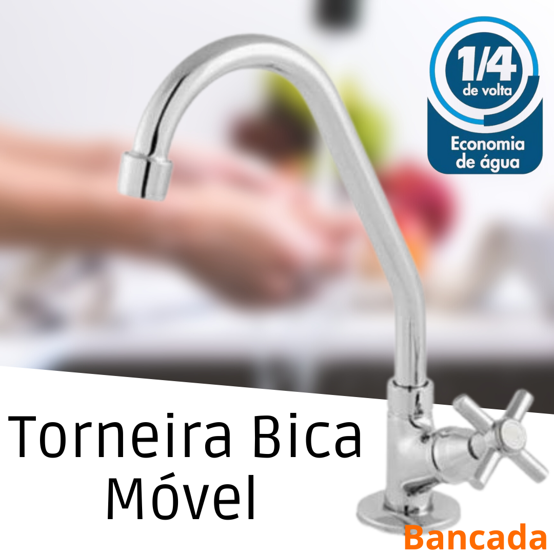 Torneira de Bancada Cromada Cozinha Pia Metal _ CS260