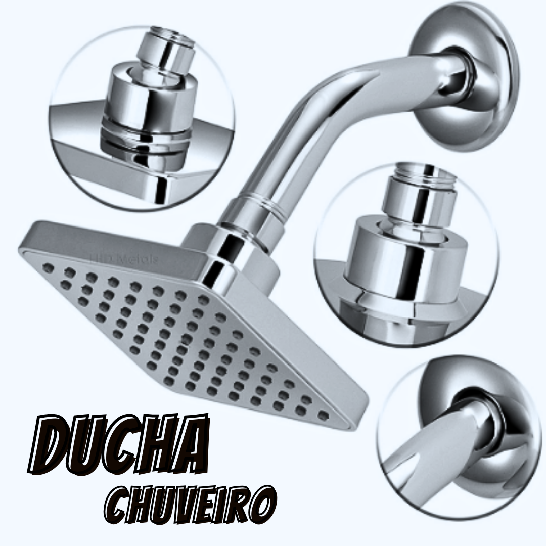 Ducha Chuveiro Quadrado Aquecedor Gás E Solar Flatt Cromado _ CS213