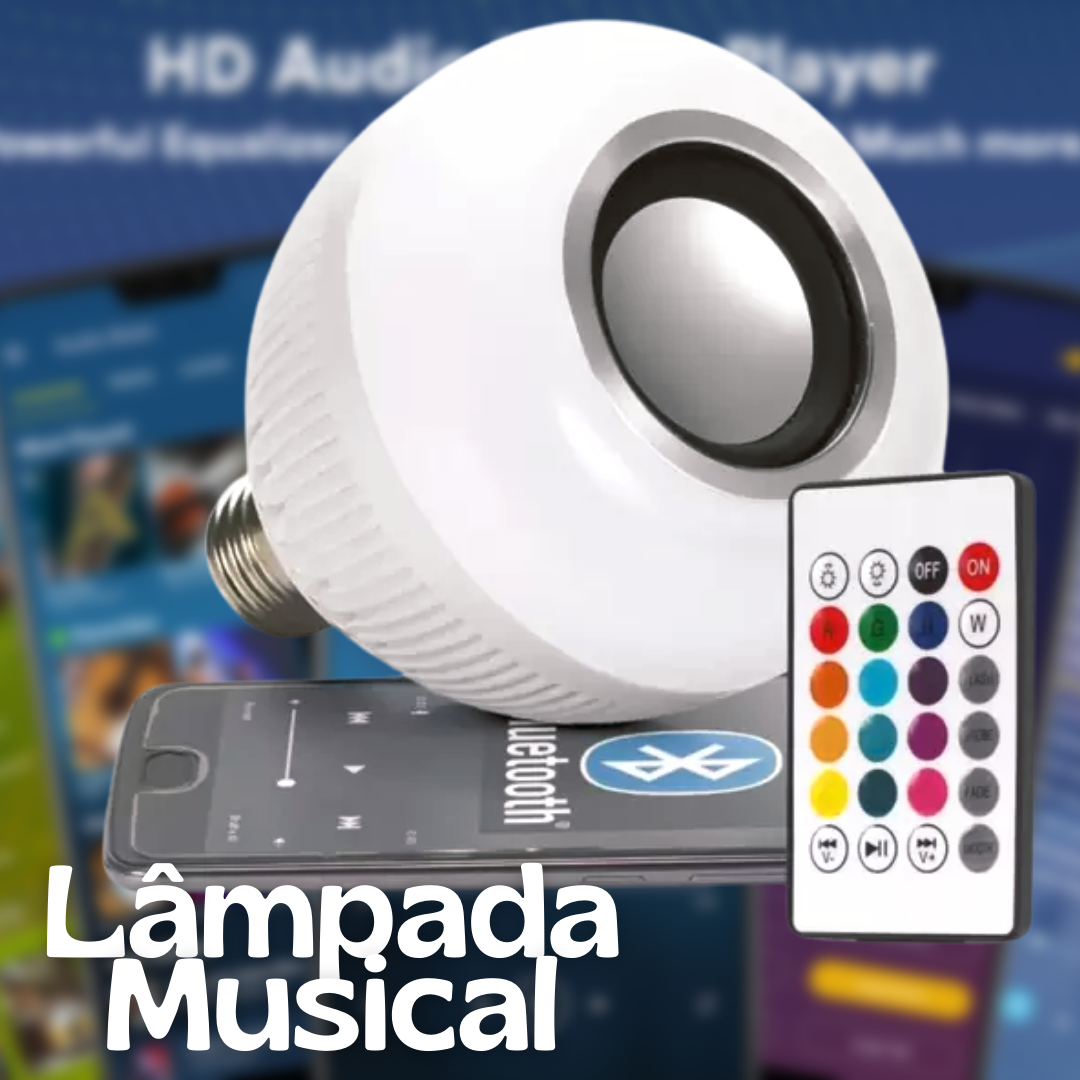 Lampada Led Colorida Musical Bluethooth Controle_ CS13