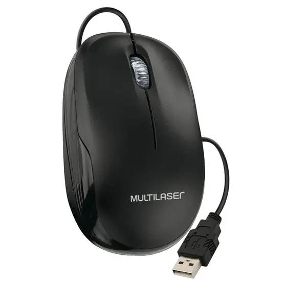 Mouse Multilaser Óptico Classic 800 DPI USB Preto MO179 _ EL87