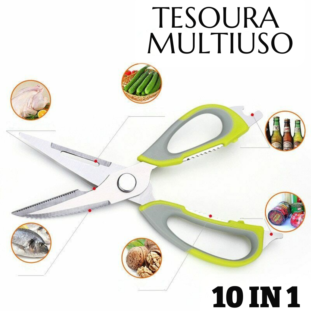 Tesoura Multiuso 10 Em 1 Ideal para sua Cozinha _ CS161