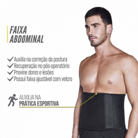 Cinta Faixa Abdominal Alívio de Dores Lombares de Neoprene Unissex _ ES79