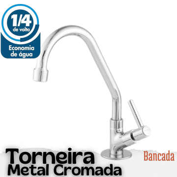 Torneira Bancada Pia Lavatório Banheiro Bica Móvel Metal Cromado _ CS200