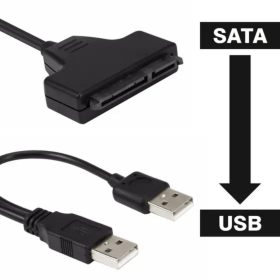 Cabo Conversor Adaptador USB 2.0 SATA + Fonte 12V 2A _ EL121