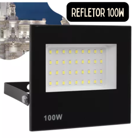  Refletor Led 100w Holofote Bivolt Prova D'água IP66 Frio _ CS146 