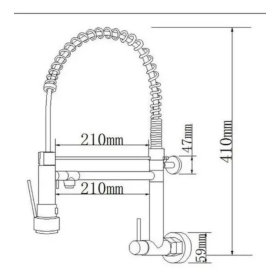 Torneira de Parede Gourmet Cromada – Cozinha para Água Fria, Cor Prateada _ CS173  
