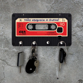 🎶 Porta Chaves de Parede Retro Fita K7 - CS236 🔑