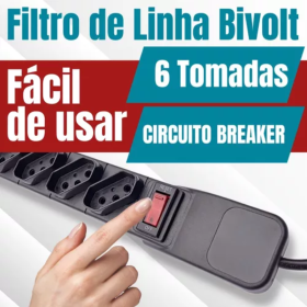 Régua Extensão Elétrica Filtro Linha 6 Tomadas 5 Metros _ CS148 ⚡🔌